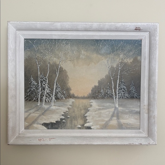 Winter Landscape Framed Signed Painting